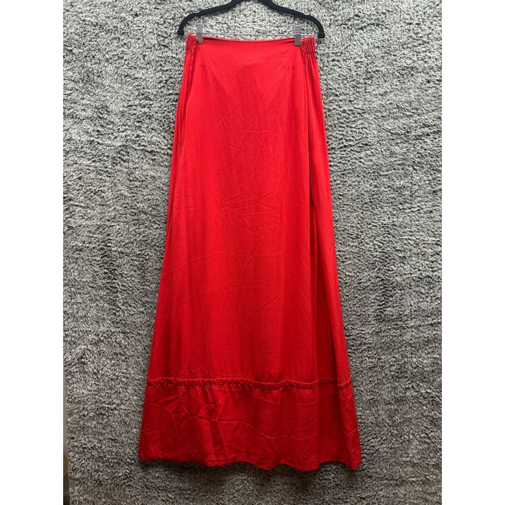 Erika Cavallini Semi-Couture Silk Midi Skirt Dress Red P6E071‎ Womens Size 42